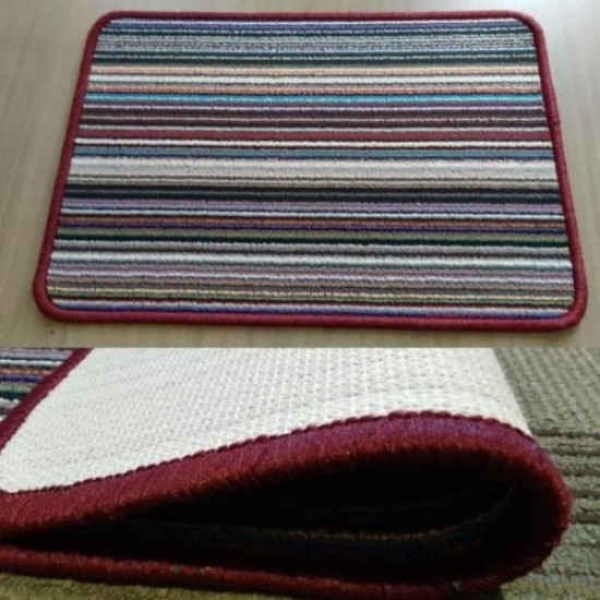 Keset Salur Garis Pelangi Anti Slip Tebal 40x60 Cm