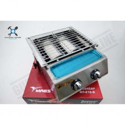 Kompor Gas Sosis Roaster 2 Tungku Maestro Full Stainless 