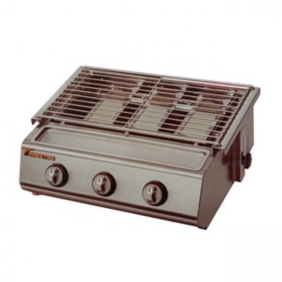 Kompor Gas Panggangan Pemanggang Sosis Roaster 3 Tungku Maestro Full Stainless