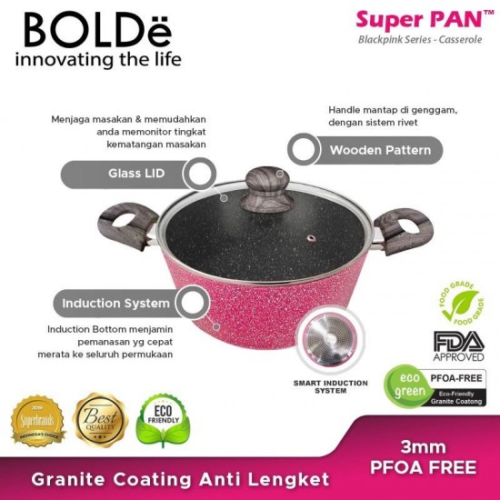 SUPER PAN CASSEROLE 24 CM GRANITE BLACKPINK SERIES