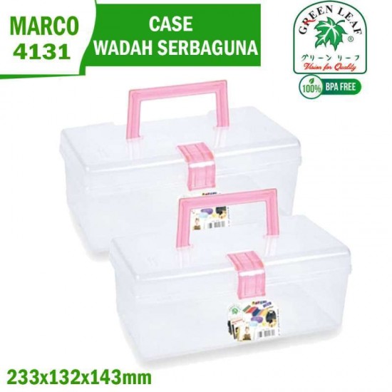 Kotak Box Hampers Obat Marco Case 4131 Green Leaf Dgn Handle Pegangan