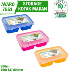  Lunch Box sekat 3 kecil - Avaro 7551 