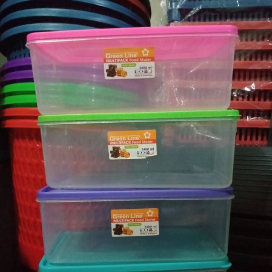 Toples kotak 2400 ml merek green line
