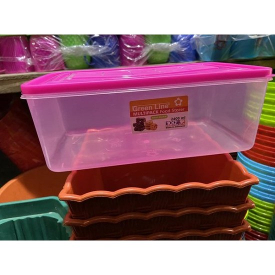Toples kotak 2400 ml merek green line