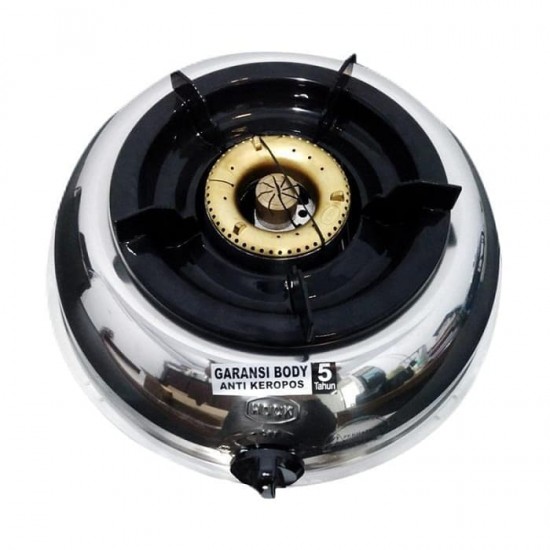 Kompor Gas LPG Hock 1 Tungku Stainless Steel Mutiara Gold 100 MG