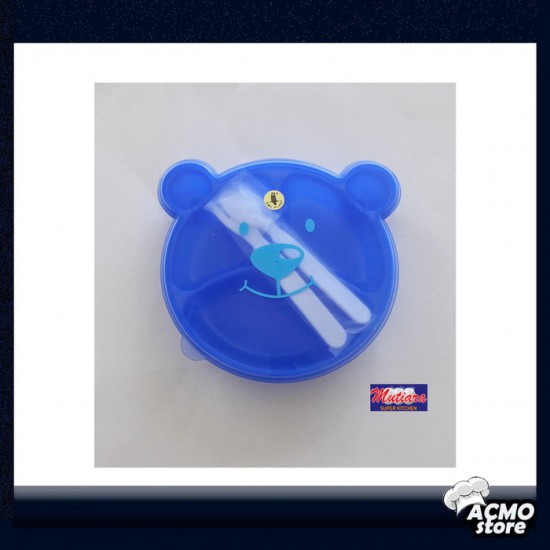 Lunch Box Motif Bear Kotak Makan Plastik Biru