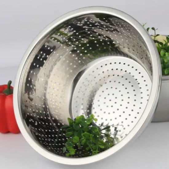 Saringan Baskom-Baskom Lubang-Tirisan Serbaguna Stainless