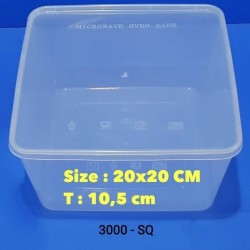Food Container Besar 3000 ML Square isi 25 Sets