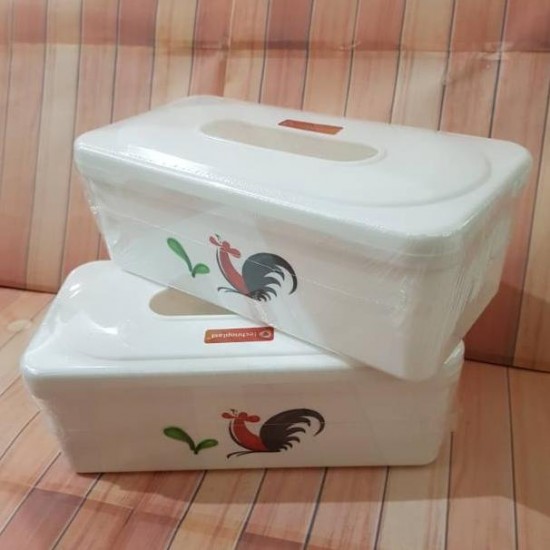 Technoplast Kotak Tempat Tissue Persegi TB-105 Motif Ayam Kukuruyuk