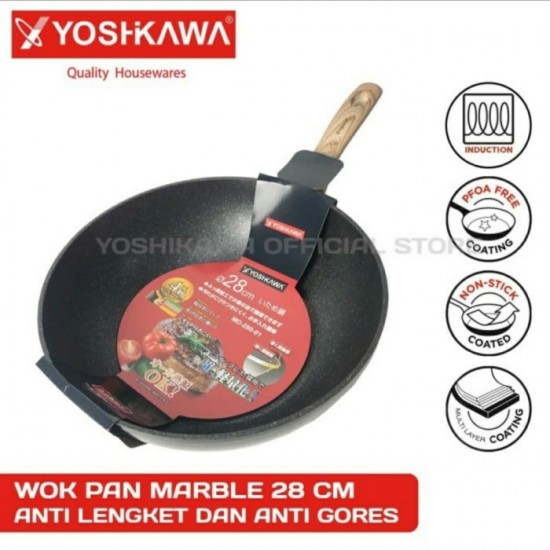 WOK PAN MARBLE UKURAN 28 CM