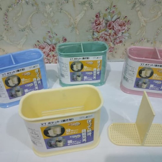 Tempat Sendok Garpu sekat 2 Plastik Splash By Eagle Yoshikawa PI 1115 Warna